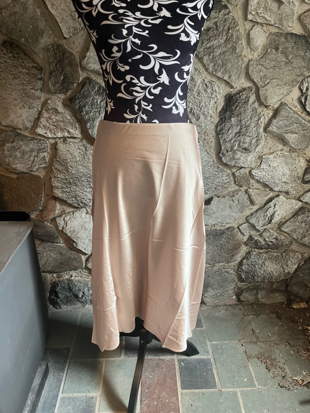 NWT Soowalaoo Beige Long Midi Skirt L